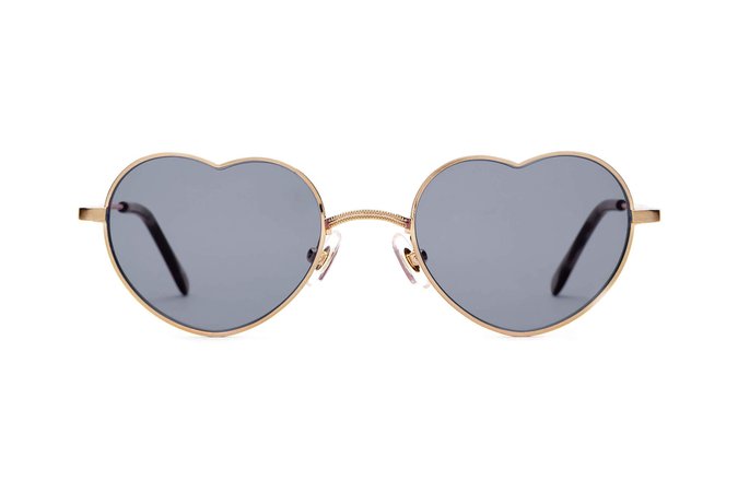 Crap® Eyewear | The Doctor Love Gold Tiny Heart-Shaped Sunglasses