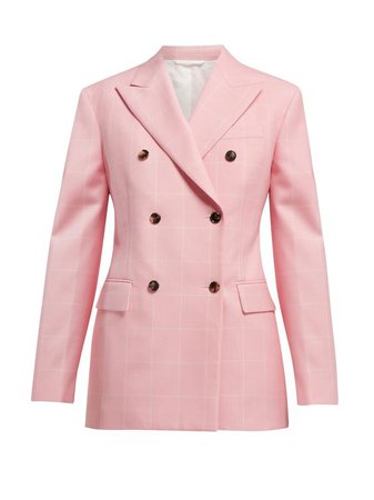 Windowpane-check double-breasted wool blazer | CALVIN KLEIN 205W39NYC | MATCHESFASHION.COM AU