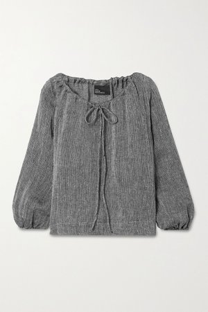 Black Linen-blend gauze top | Lisa Marie Fernandez | NET-A-PORTER