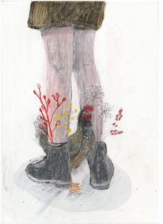peonyandbee art legs flower crayon painting drawing