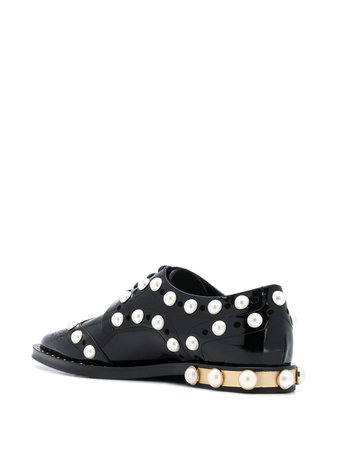 Dolce & Gabbana Embellished Perforated lace-up Shoes - Farfetch