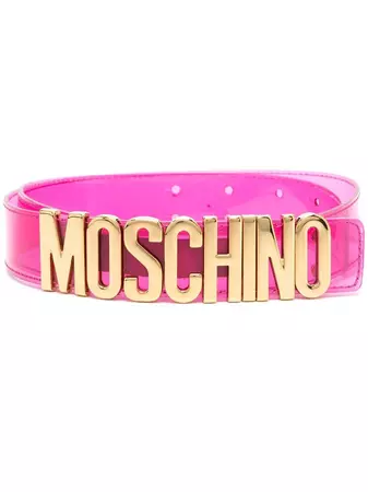 Moschino logo-plaque patent-finish Belt - Farfetch