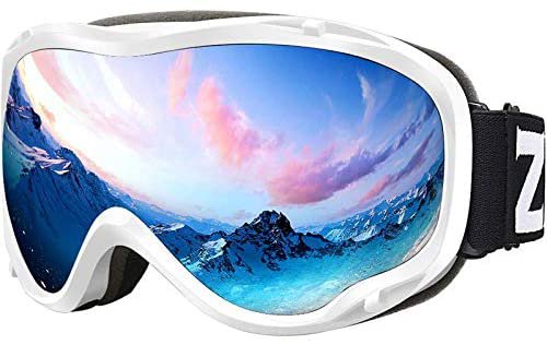 Amazon.com : ZIONOR Lagopus Ski Snowboard Goggles UV Protection Anti fog Snow Goggles for Men Women Youth VLT 8.6% White Frame Silver Lens : Sports & Outdoors