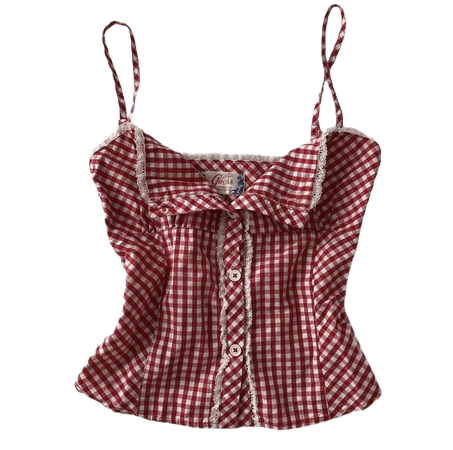 gingham red cami