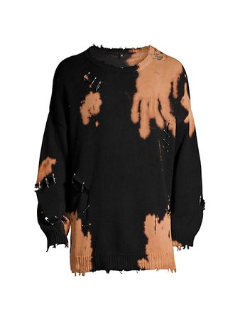 r13 distressed bleached sweatshirt
