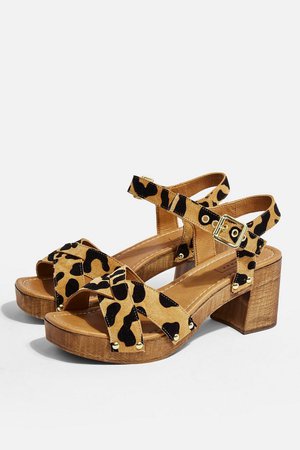 VERONICA Leopard Clog Sandals - Clothing- Topshop USA