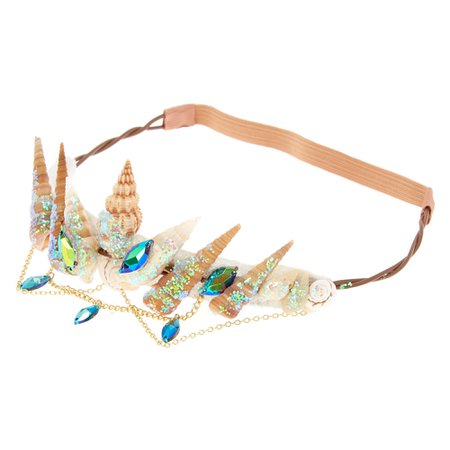 Iridescent Aqua Mermaid Crown Headwrap
