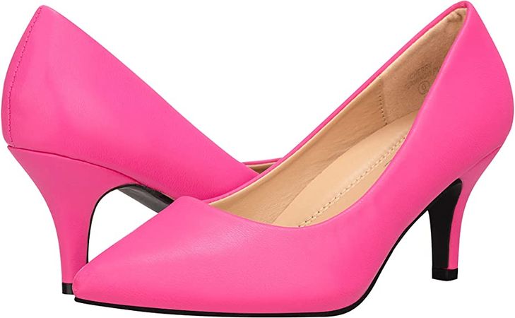 ILLUDE Classic Pointed Toe Pumps – Comfortable Low Stiletto Heel Pump Shoes – Cherry : Amazon.ca: Clothing, Shoes & Accessories