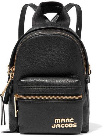 Micro Leather Backpack - Black
