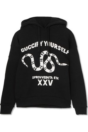 Gucci | Oversized printed cotton-jersey hoodie | NET-A-PORTER.COM