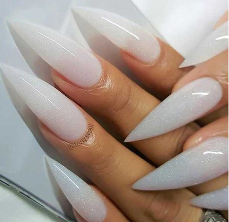 white stiletto nails
