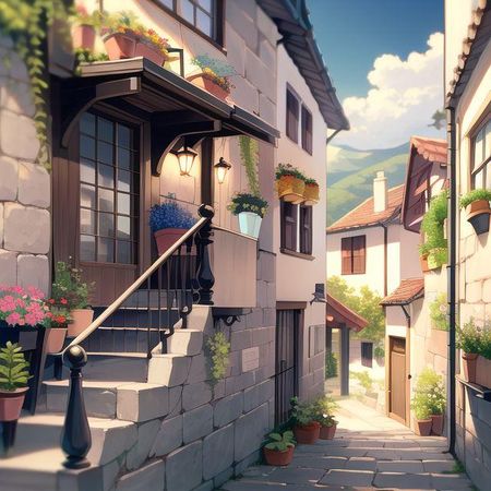 anime fantasy town village