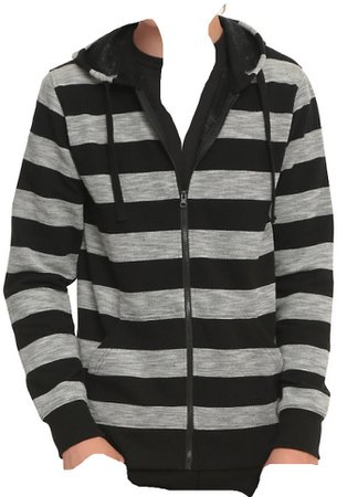 striped black and grey hoodie jacket