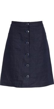 Tory Burch Button Front Linen Skirt | Nordstrom