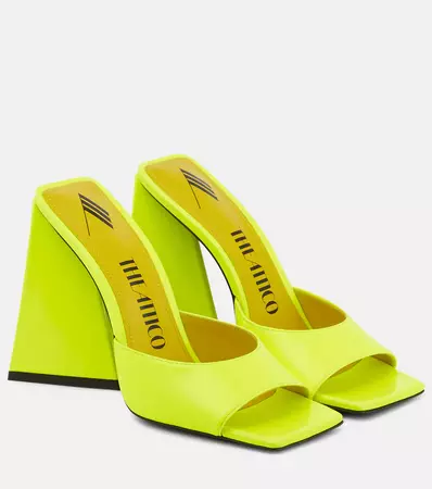Devon Patent Faux Leather Sandals in Yellow - The Attico | Mytheresa