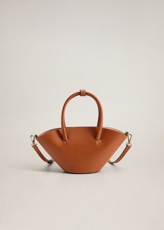 Double strap mini basket bag - Women | Mango USA brown