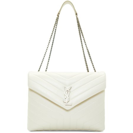 Saint Laurent Off-White Medium Lou Lou Monogramme Chain Bag | Dress Scoop - Boutique | Atelier