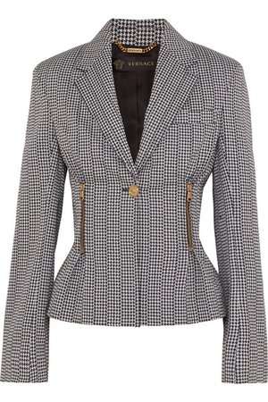 Versace | Houndstooth cotton-blend blazer | NET-A-PORTER.COM