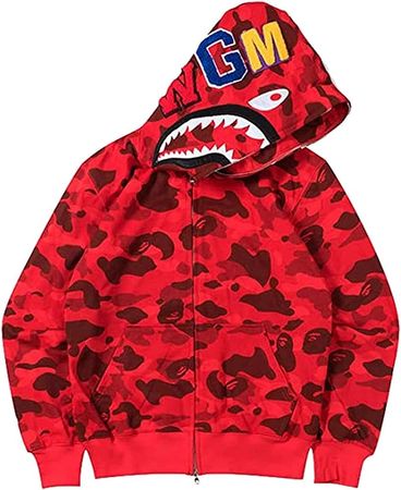 Amazon.com: Baonmy Hoodie Fashion Camo Shark Jackets Hoodie Zip Up Boy Hoodies Girls Camo Hoodies (Red, X-Large) : Clothing, Shoes & Jewelry