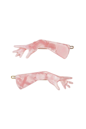pink gloves hair pin set