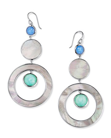 Ippolita Wonderland Stone & Shell 3-Tier Circle Earrings