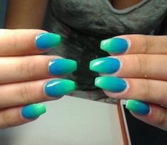 blue and green nails