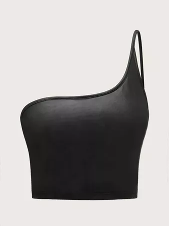 Asymmetrical Neck Crop Cami Top | SHEIN USA