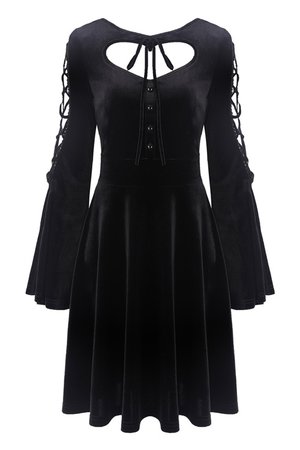 Winola Heart Black Velvet Gothic Dress by Dark in Love