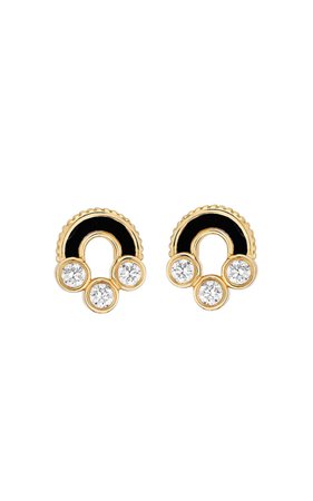 18k Fairmined Yellow Gold Magnetic Stud Earrings With Onyx By Viltier | Moda Operandi