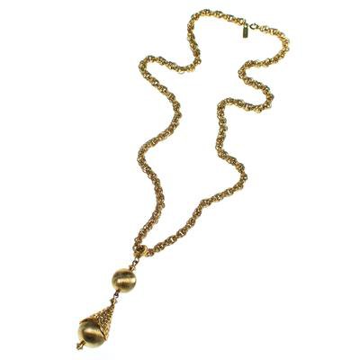 Vintage Monet Gold Bolero Necklace, Pendant, Gold Tone Setting, Spring - Vintage Meet Modern