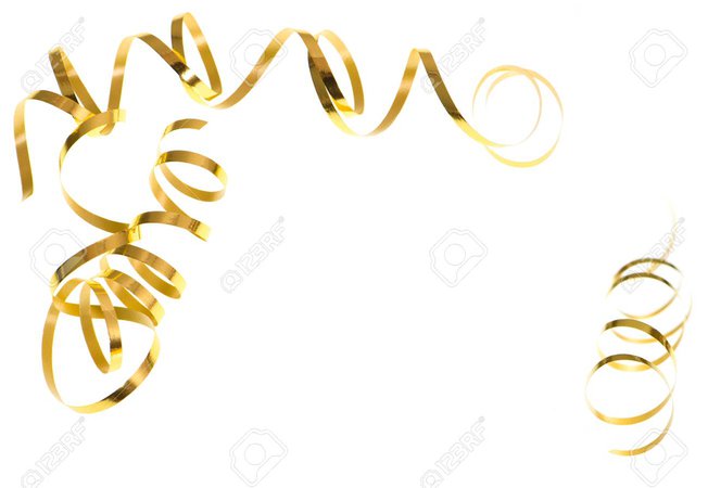 gold streamers on floor png - Google Search