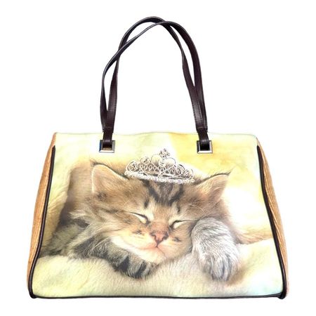 Vintage y2k girl deadstock bag with cute kitten... - Depop