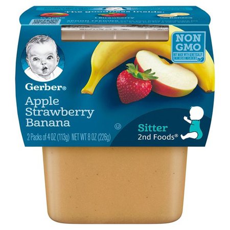 Gerber Sitter 2nd Foods Apple Strawberry Banana Baby Meals - 2ct/4oz Each : Target