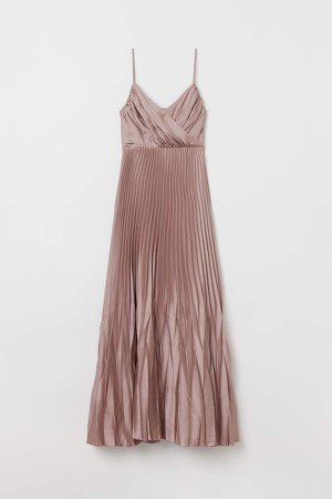 Pleated Long Dress - Pink