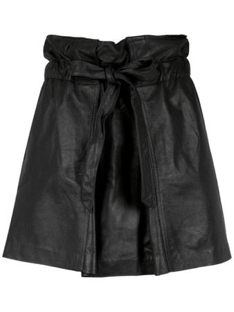 ANDREA BOGOSIAN belted leather skirt
