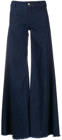 Flared Frayed Jeans