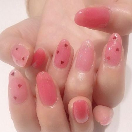 Pink jelly nails