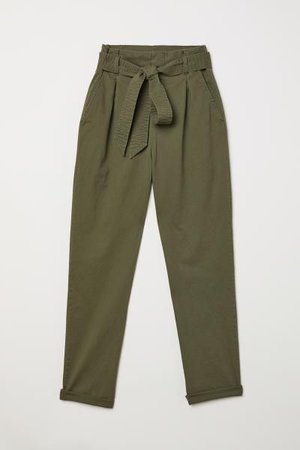 Green High Waisted Pants Trousers