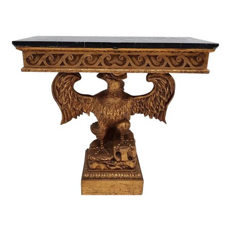 20th Century Figurative Fabulous Gold Gilded Eagle Console Table | Chairish