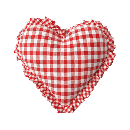 Shaped Woven Gingham Heart Throw Pillow with Ruffled Trim Red/Ivory - Threshold™