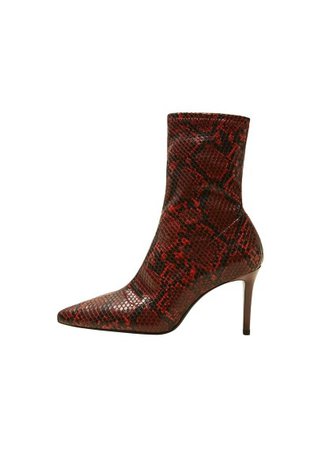 MANGO Snake-effect ankle boots