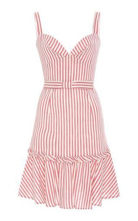 pink + white striped dress