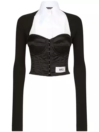 Dolce & Gabbana KIM DOLCE&GABBANA layered-shirt corset top