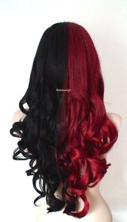 Curly Red/Black Split