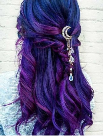 blue, purple, and pink hair