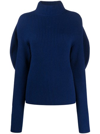 Nina Ricci ribbed knit jumper blue 20AMPU005ML0458U4366 - Farfetch