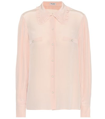 Embellished silk blouse