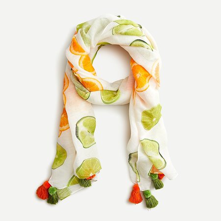 J.Crew: Edie Parker® X J.Crew Sarong-scarf In Limes And Oranges For Women white