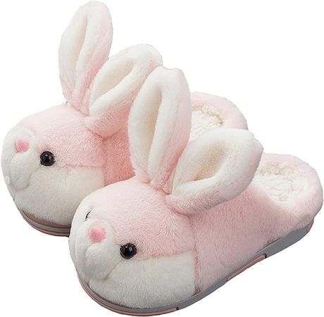 Amazon.com | YILANLAN Women's Cute Bunny Animals Slippers Interesting Comfortable Furry Slippers Soft Plush Winter season Keep warm Home Slippers (8.5/9, Pink slipper, numeric_8_point_5) | Slippers