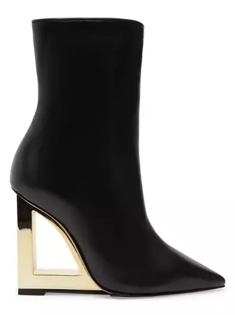 Shop Schutz Filipa 100MM Leather Wedge-Heel Ankle Boots | Saks Fifth Avenue